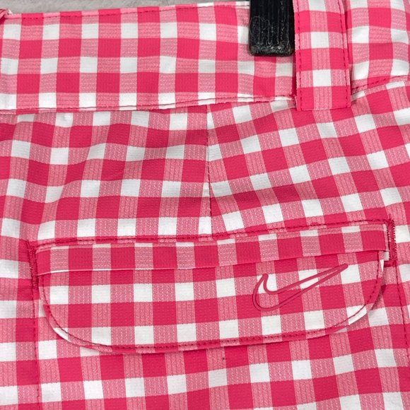 NWOT NIKE Womens M Pink Gingham Dri Fit Golf Skort Performance Inside Pocket - Picture 9 of 11